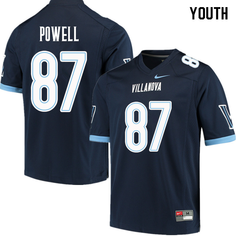 Youth #87 Tahj Powell Villanova Wildcats College Football Jerseys Sale-Navy